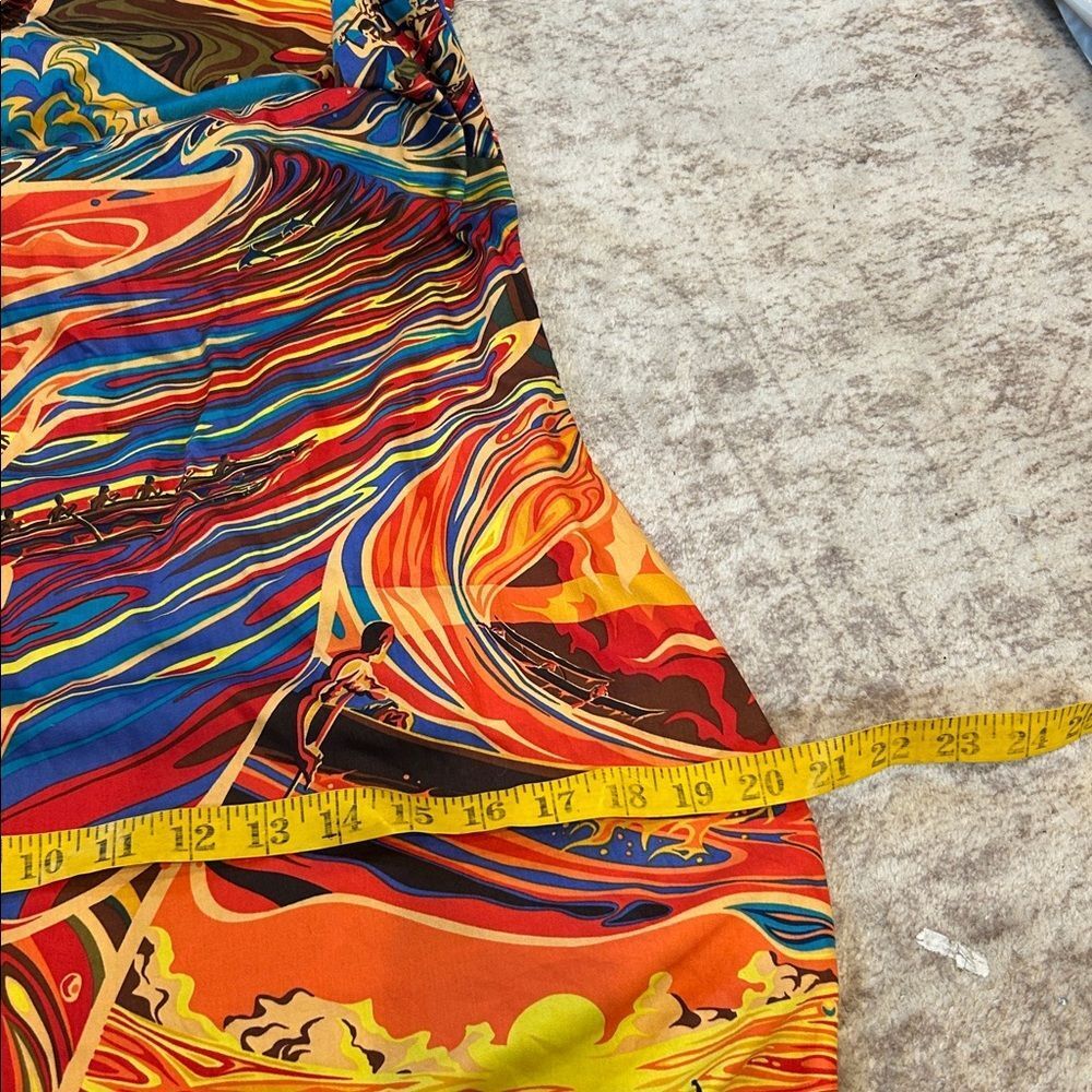 vintage KAI women's Hawaiian shift dress orange surf print small - Picture 7 of 8